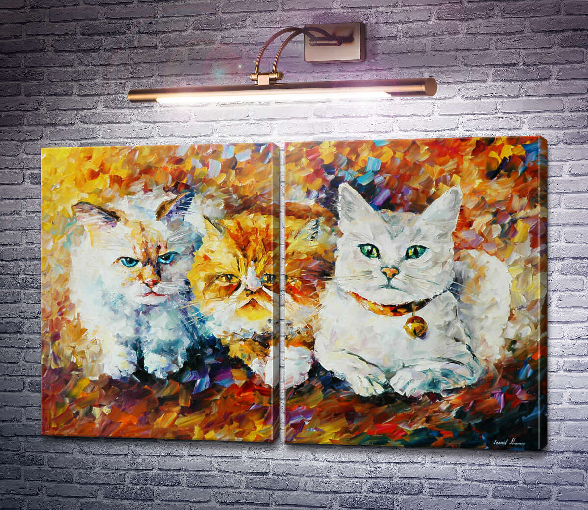 Модульна картина Три кота Леонід Афремов