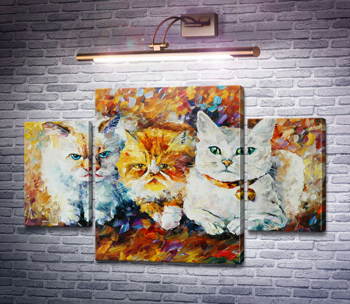 Модульная картина Три кота (Модуль №5) Леонид Афремов Модульная картина Три кота (Модуль №5) Леонид Афремов
