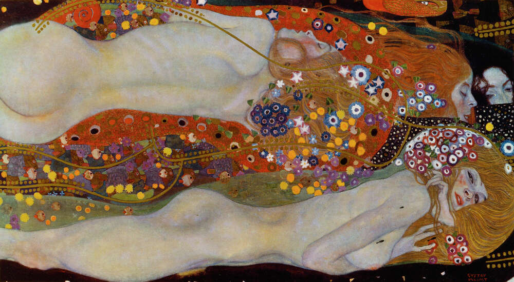 репродукция картина-постер  Водяные змеи II Густав Климт