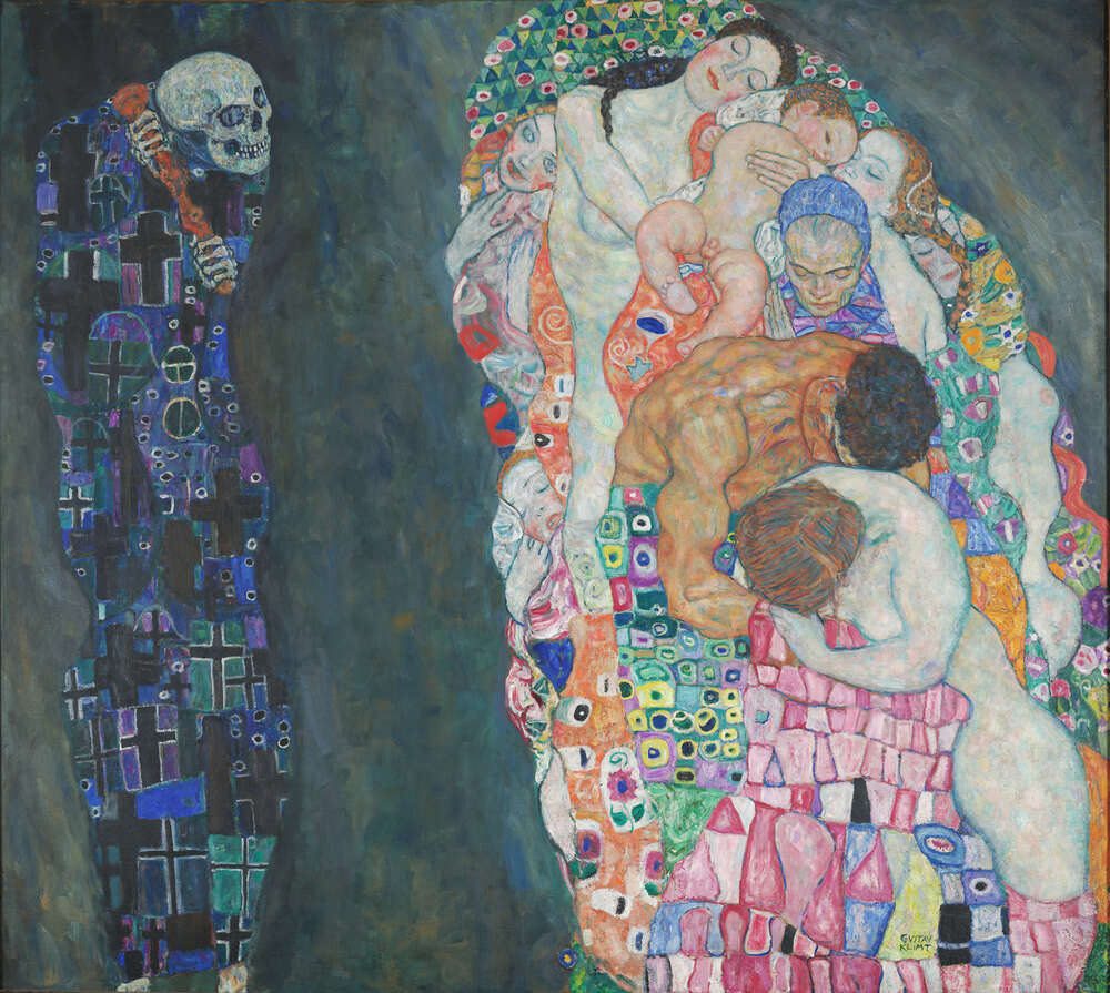 репродукция картина-постер  Смерть и Жизнь Густав Климт