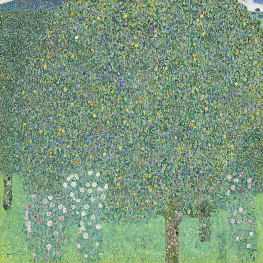 репродукція картина-постер  Рожеві кущі під деревами Густав Клімт