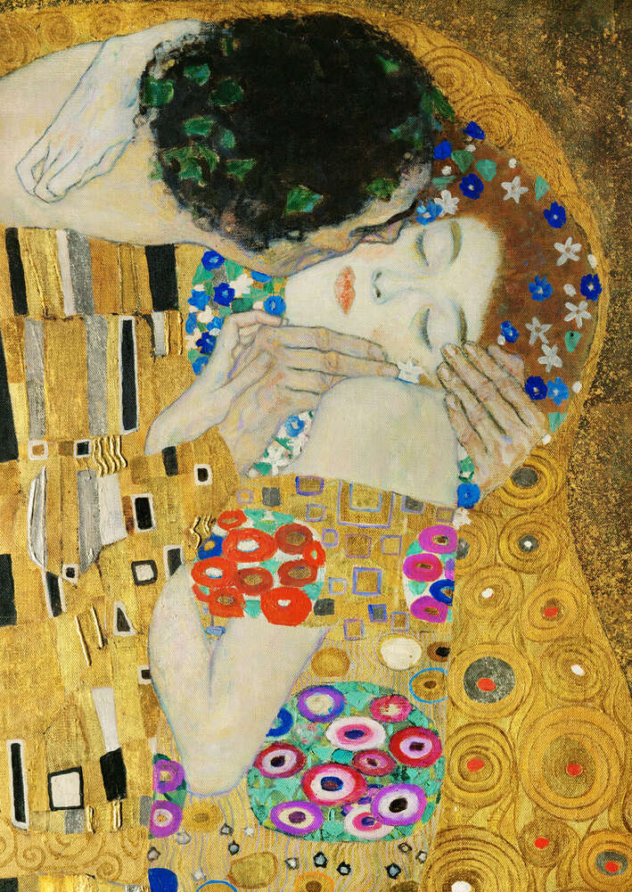 репродукция картина-постер  Поцелуй, деталь Густав Климт