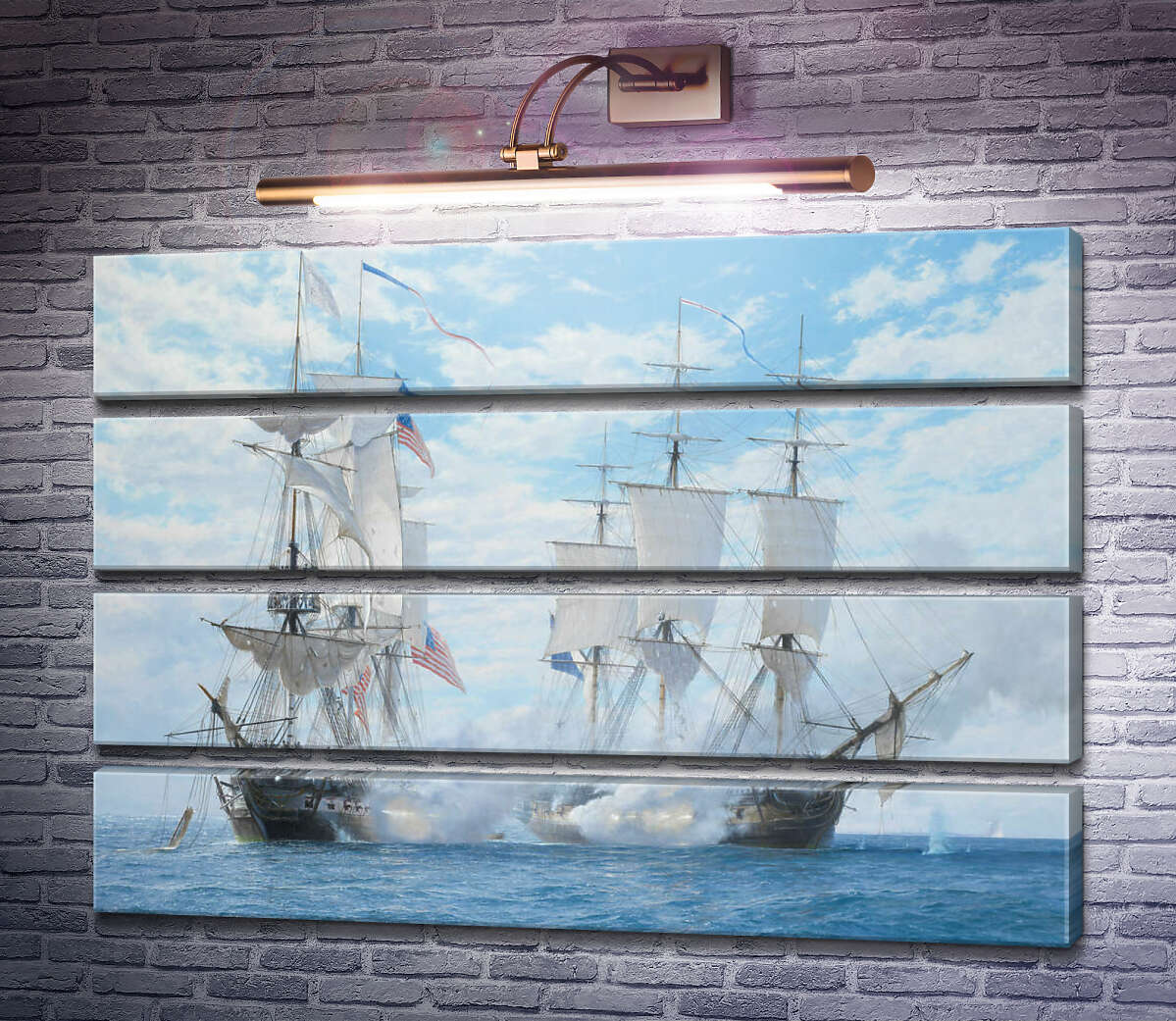 Модульна картина Морське бій, під час якого Королівський корабель Шеннон захопив американський фрегат Чесапік 1 червня 1813 рік (Модуль №22) Стівен Дьюз Модульна картина Морське бій, під час якого Королівський корабель Шеннон захопив американський фрегат Чесапік 1 червня 1813 рік (Модуль №22) Стівен Дьюз