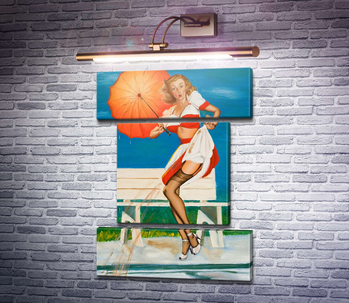 Модульна картина Мене помітили (Модуль №18) Джил Елвгрен (Gil Elvgren)