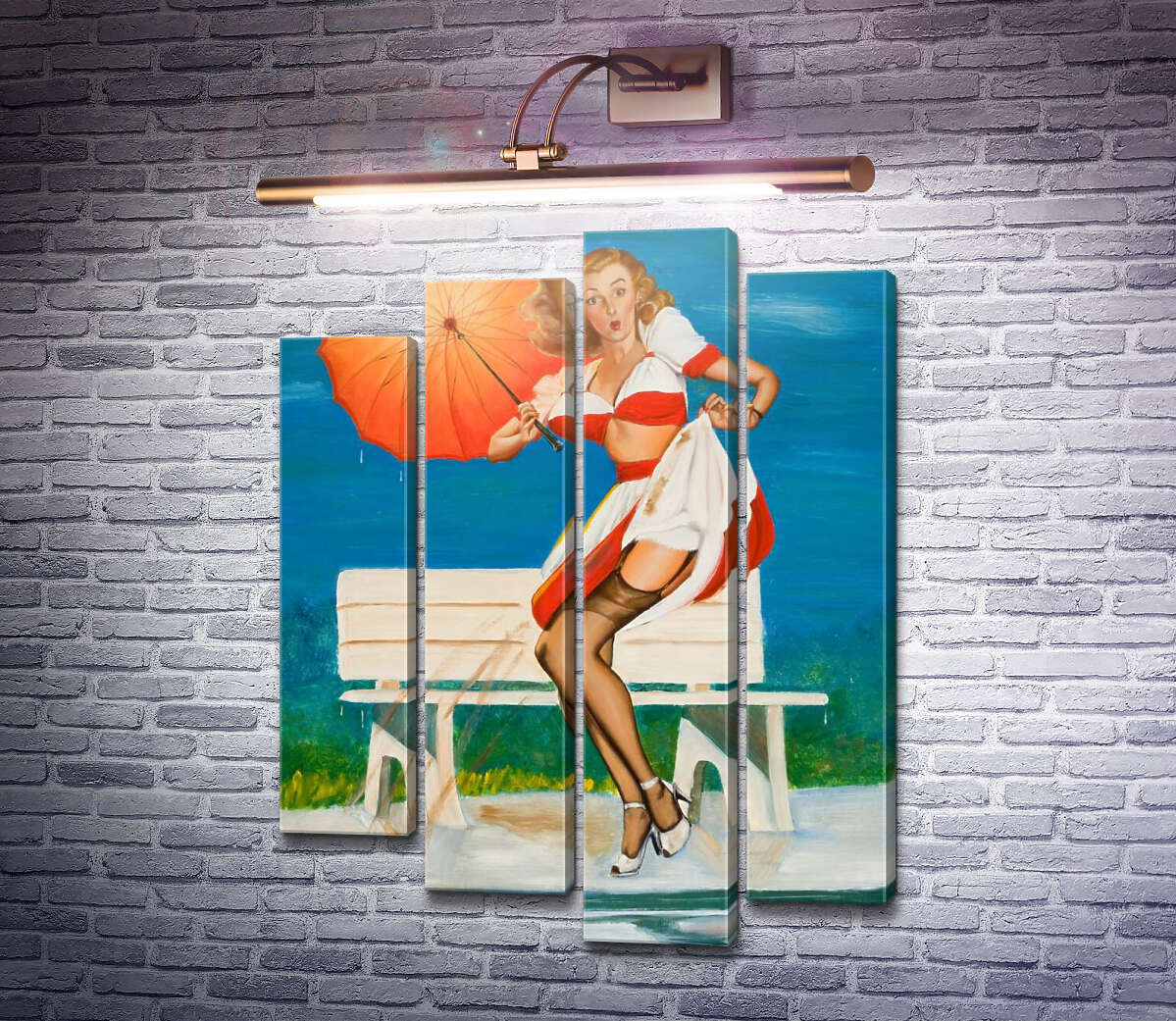 Модульна картина Мене помітили (Модуль №3) Джил Елвгрен (Gil Elvgren) Модульна картина Мене помітили (Модуль №3) Джил Елвгрен (Gil Elvgren)