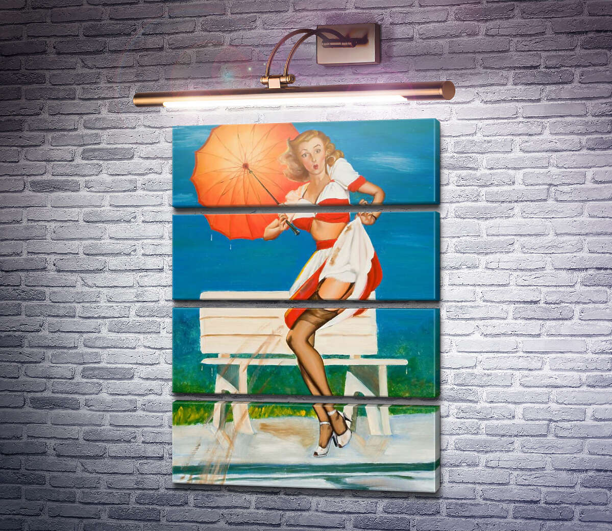 Модульная картина Меня заметили (Модуль №22) Джил Элвгрен (Gil Elvgren)