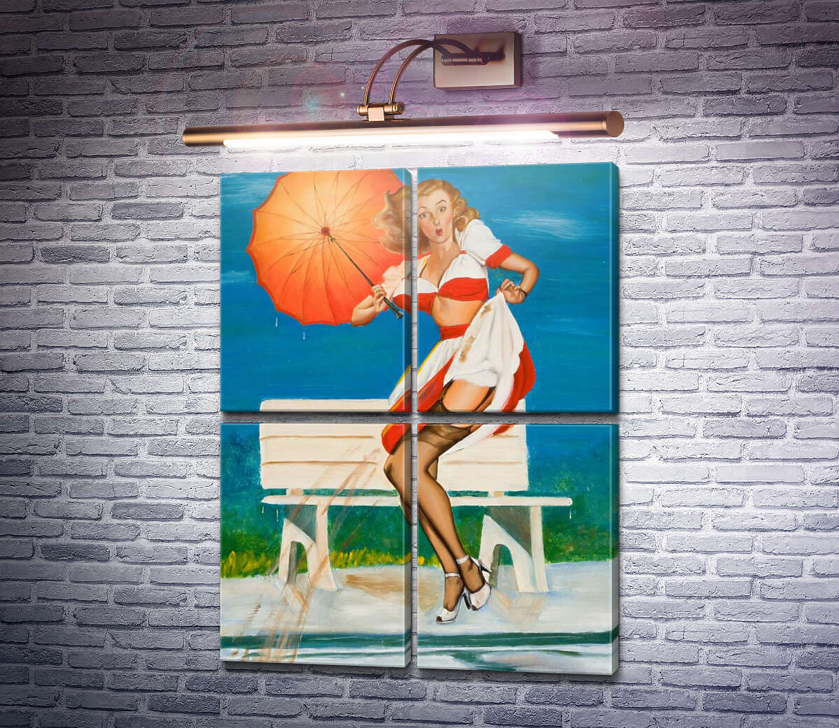 Модульная картина Меня заметили (Модуль №25) Джил Элвгрен (Gil Elvgren)