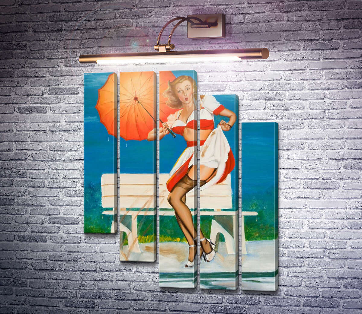Модульна картина Мене помітили (Модуль №28) Джил Елвгрен (Gil Elvgren)