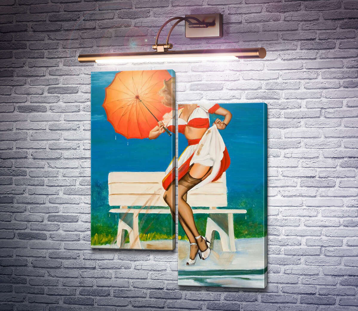 Модульная картина Меня заметили (Модуль №9) Джил Элвгрен (Gil Elvgren)