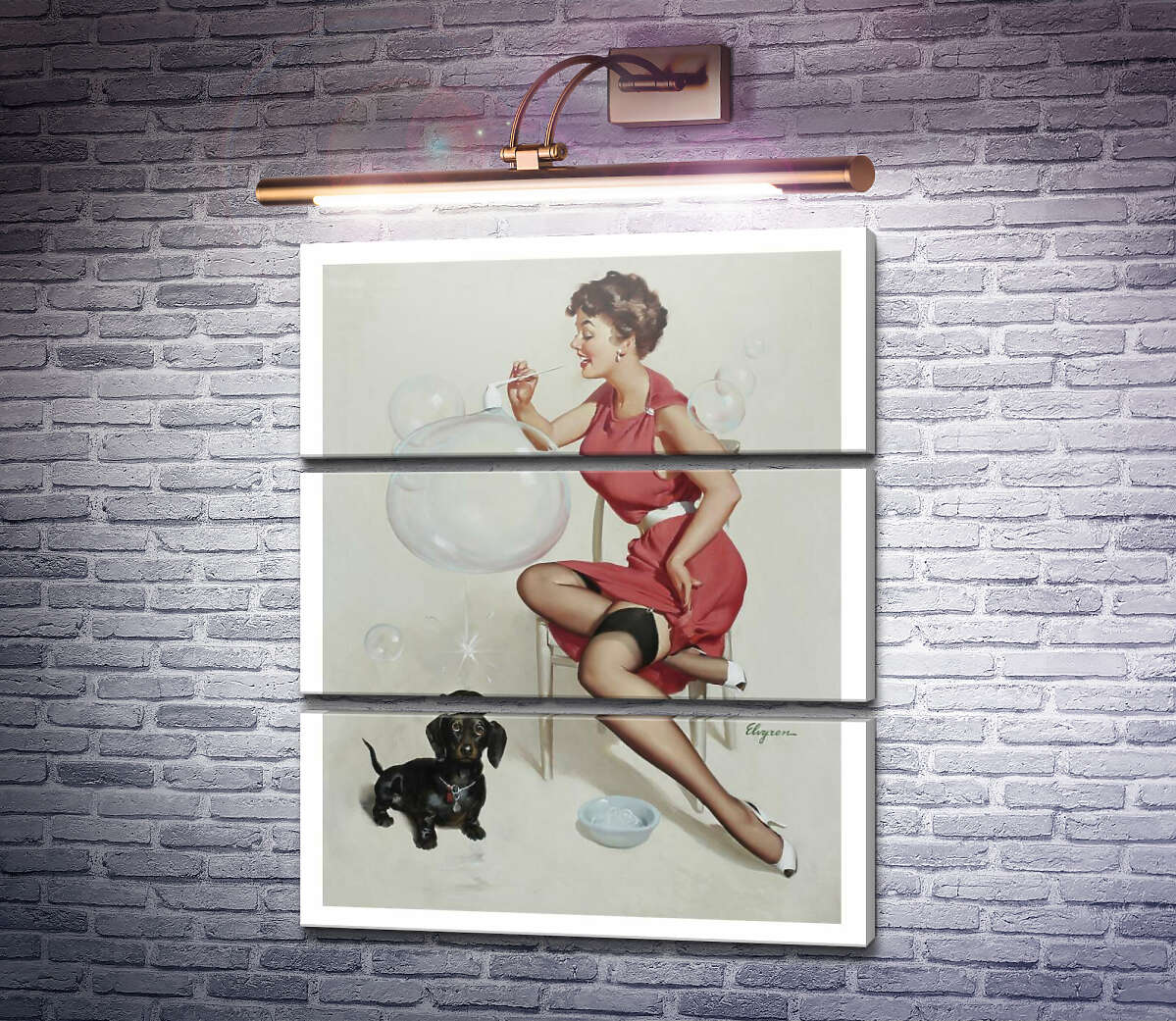 Модульна картина Ловкий трюк (Модуль №15) Джил Елвгрен (Gil Elvgren) Модульна картина Ловкий трюк (Модуль №15) Джил Елвгрен (Gil Elvgren)