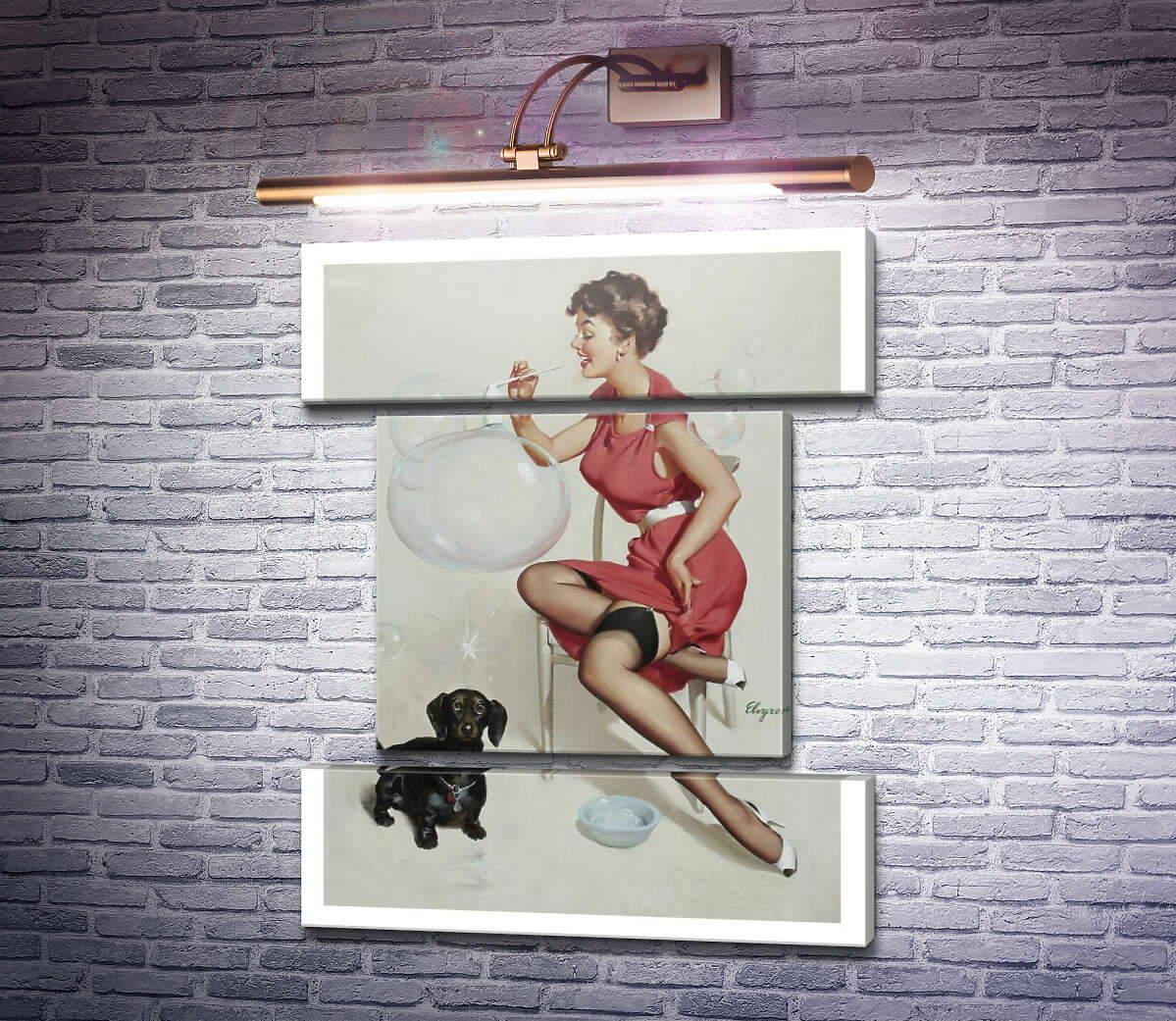 Модульна картина Ловкий трюк (Модуль №18) Джил Елвгрен (Gil Elvgren) Модульна картина Ловкий трюк (Модуль №18) Джил Елвгрен (Gil Elvgren)