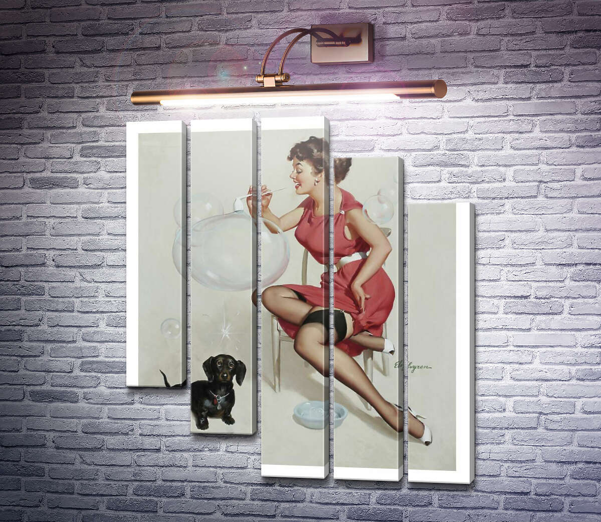 Модульна картина Ловкий трюк (Модуль №28) Джил Елвгрен (Gil Elvgren) Модульна картина Ловкий трюк (Модуль №28) Джил Елвгрен (Gil Elvgren)