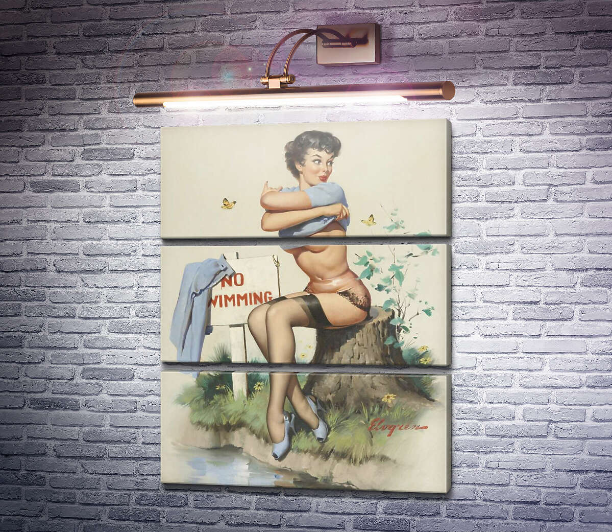Модульна картина Іду на ризик (Модуль №15) Джил Елвгрен (Gil Elvgren)
