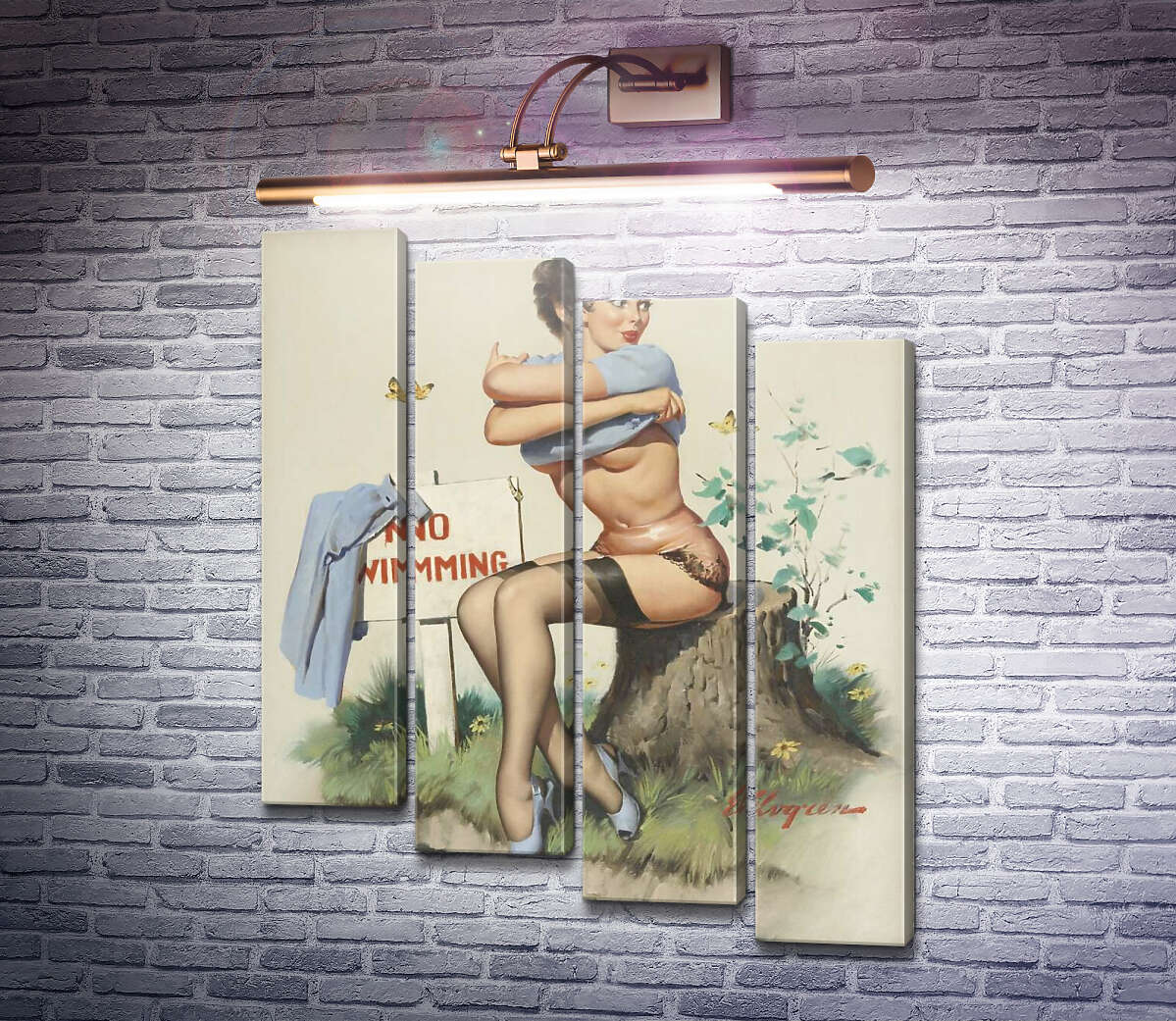 Модульна картина Іду на ризик (Модуль №19) Джил Елвгрен (Gil Elvgren)