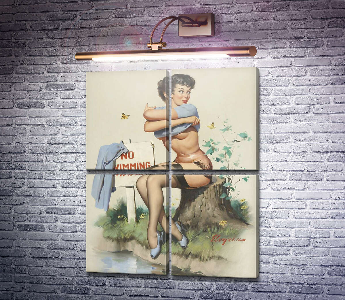 Модульна картина Іду на ризик (Модуль №25) Джил Елвгрен (Gil Elvgren)