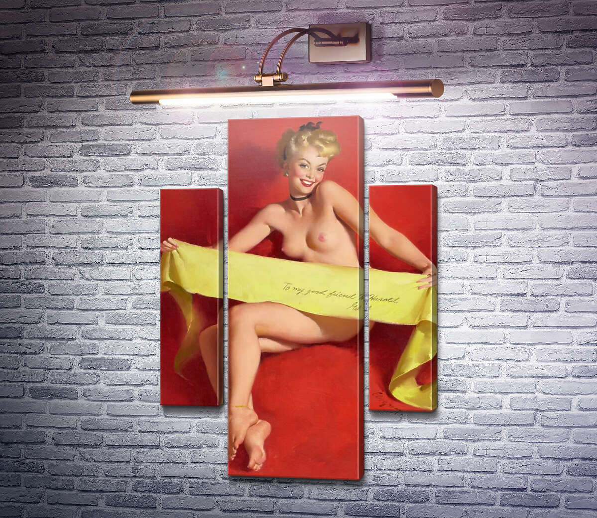 Модульна картина На пам'ять другу (Модуль №5) Джил Елвгрен (Gil Elvgren)