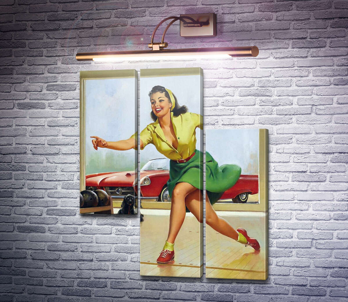 Модульна картина Боулінг (Модуль №13) Джил Елвгрен (Gil Elvgren)