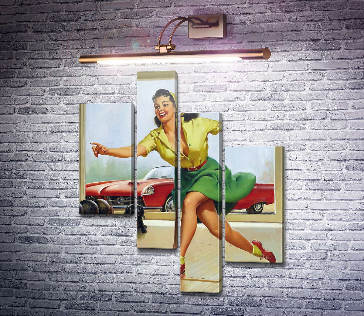 Модульна картина Боулінг (Модуль №21) Джил Елвгрен (Gil Elvgren)