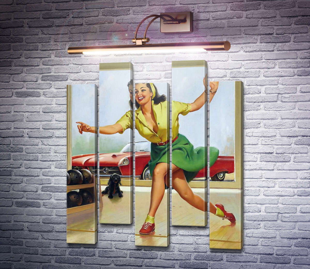 Модульная картина Боулинг (Модуль №30) Джил Элвгрен (Gil Elvgren)