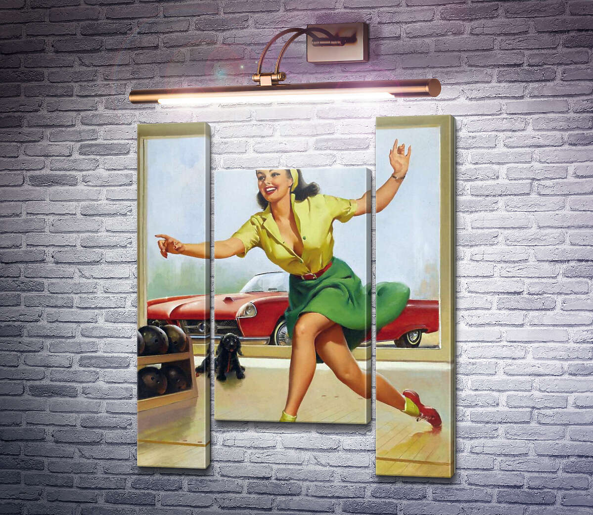 Модульна картина Боулінг (Модуль №11) Джил Елвгрен (Gil Elvgren)