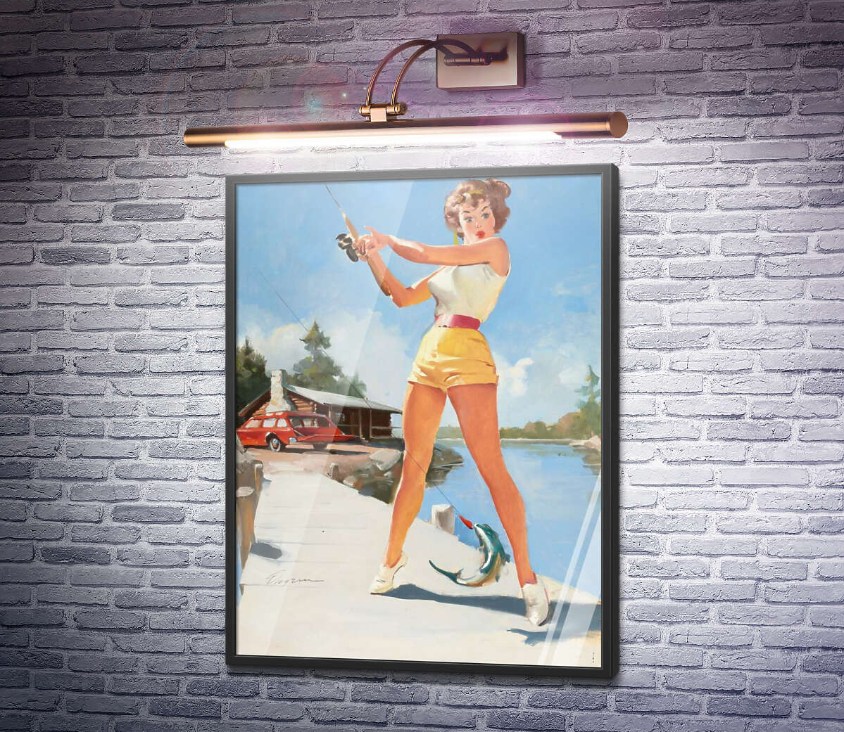 Постер Хороший улов (Рибачка) Джил Елвгрен (Gil Elvgren) Постер Хороший улов (Рибачка) Джил Елвгрен (Gil Elvgren)