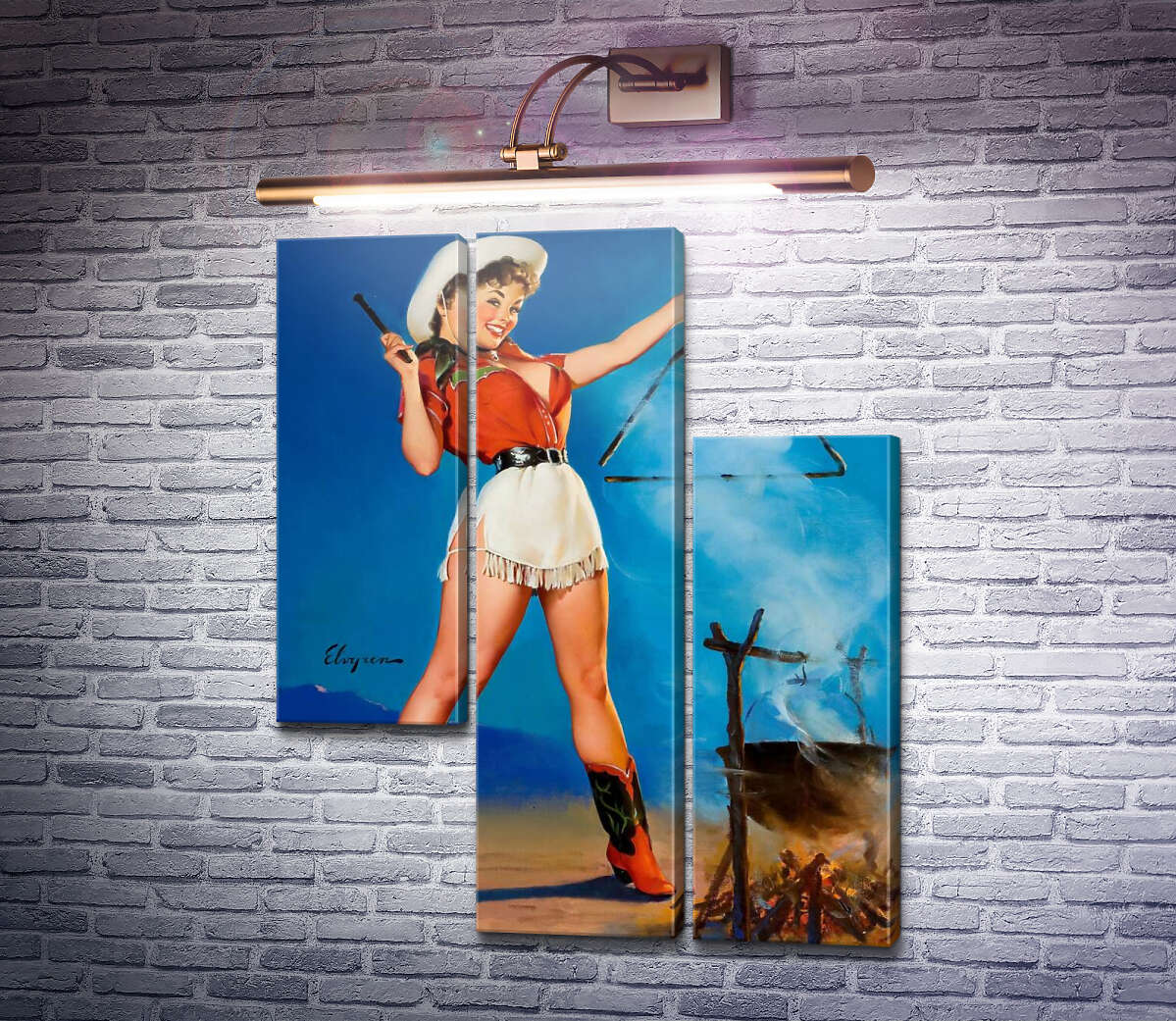 Модульна картина Прийди і візьми (Модуль №13) Джил Елвгрен (Gil Elvgren)