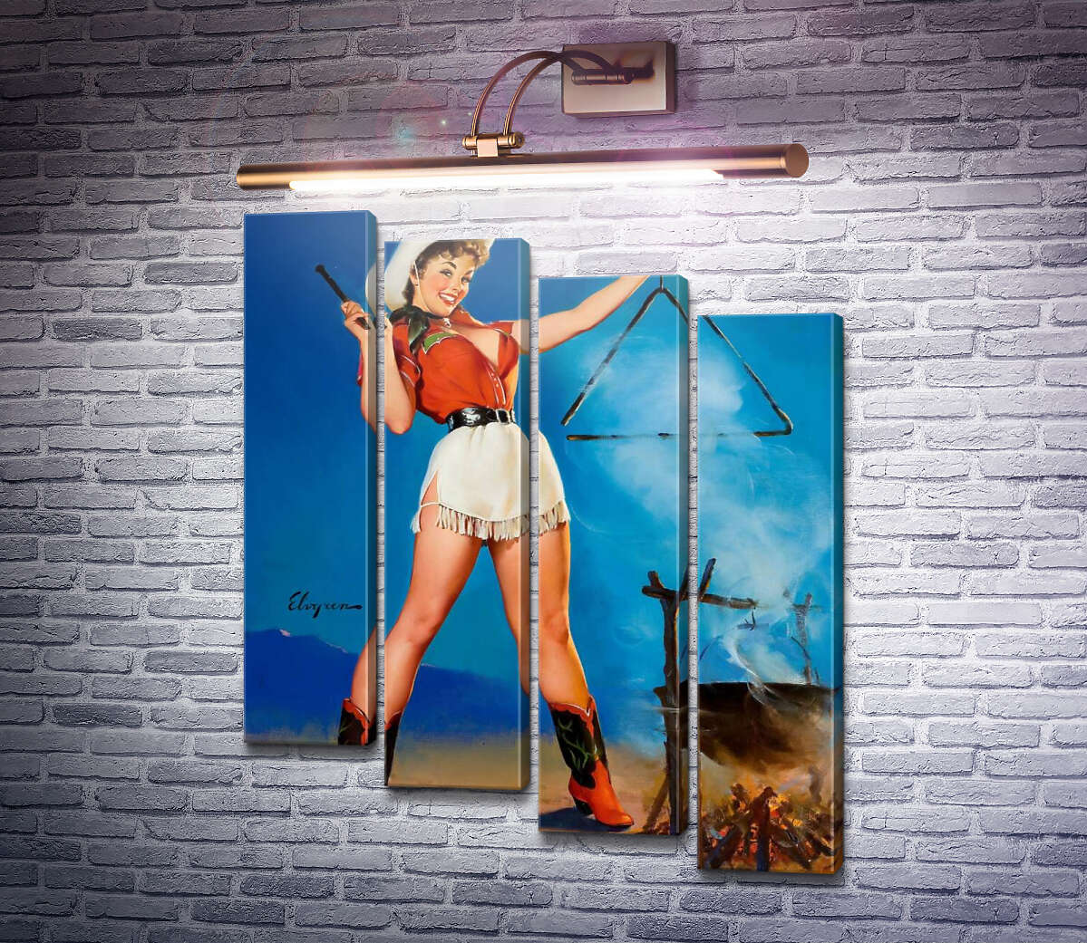 Модульна картина Прийди і візьми (Модуль №19) Джил Елвгрен (Gil Elvgren)