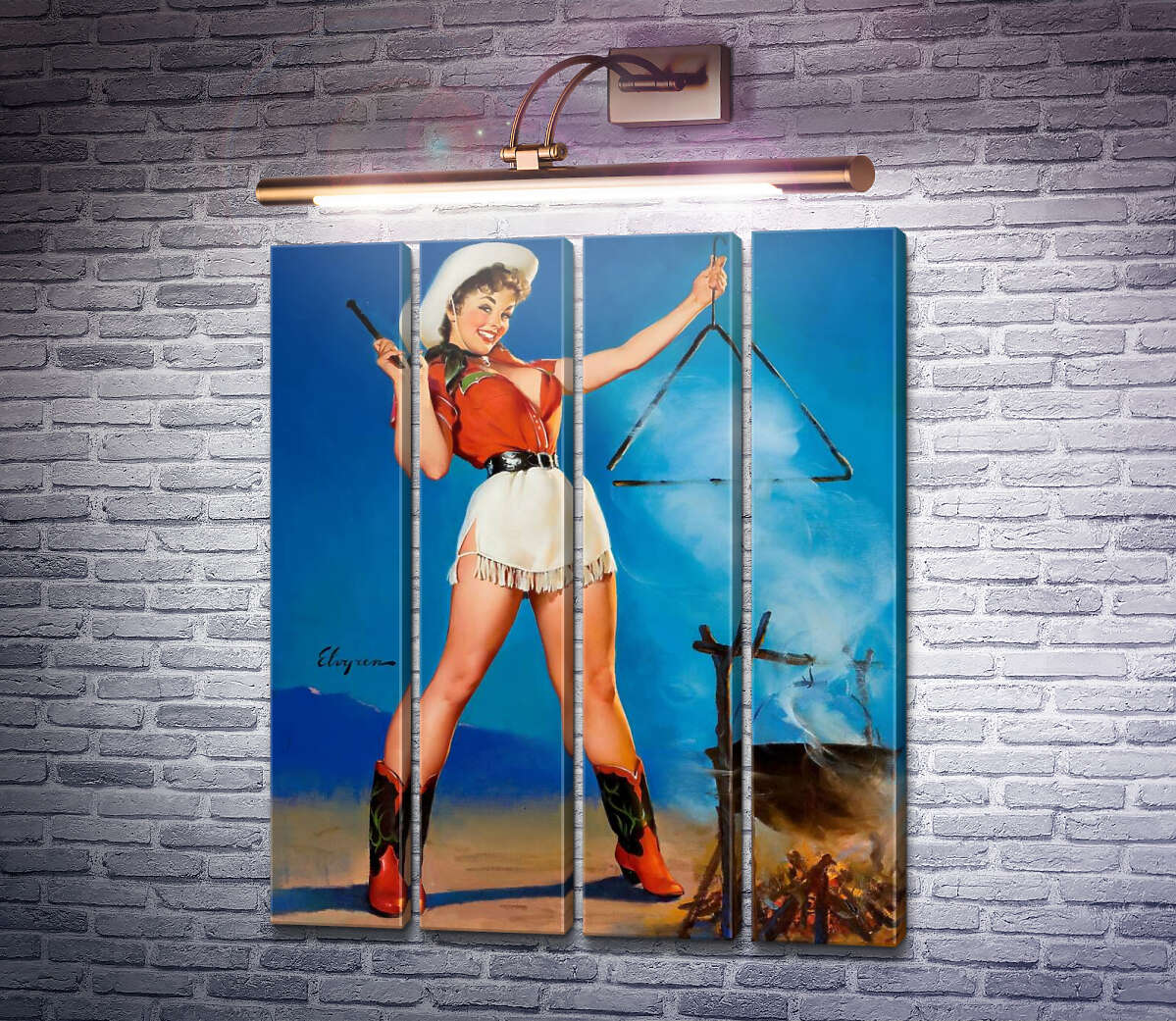 Модульна картина Прийди і візьми (Модуль №24) Джил Елвгрен (Gil Elvgren)