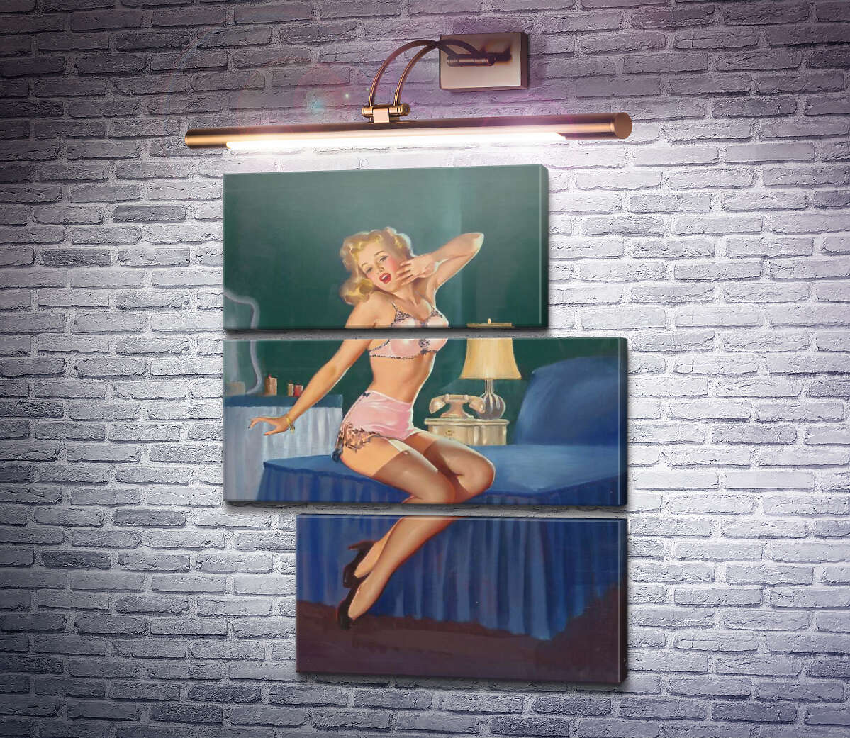 Модульная картина Время спать (Модуль №16) Джил Элвгрен (Gil Elvgren)