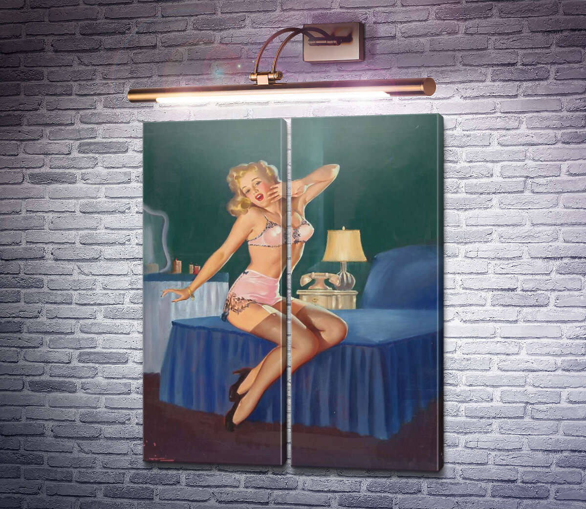 Модульна картина Час спати (Модуль №6) Джил Елвгрен (Gil Elvgren) Модульна картина Час спати (Модуль №6) Джил Елвгрен (Gil Elvgren)
