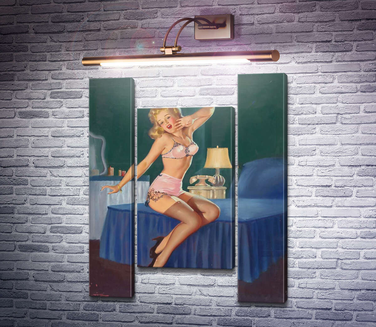 Модульна картина Час спати (Модуль №11) Джил Елвгрен (Gil Elvgren) Модульна картина Час спати (Модуль №11) Джил Елвгрен (Gil Elvgren)