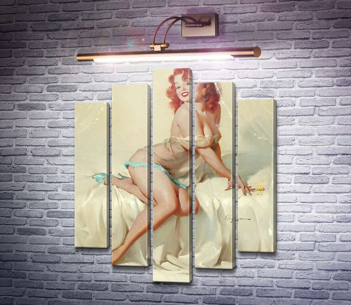 Модульна картина Відверті манери (Модуль №4) Джил Елвгрен (Gil Elvgren)