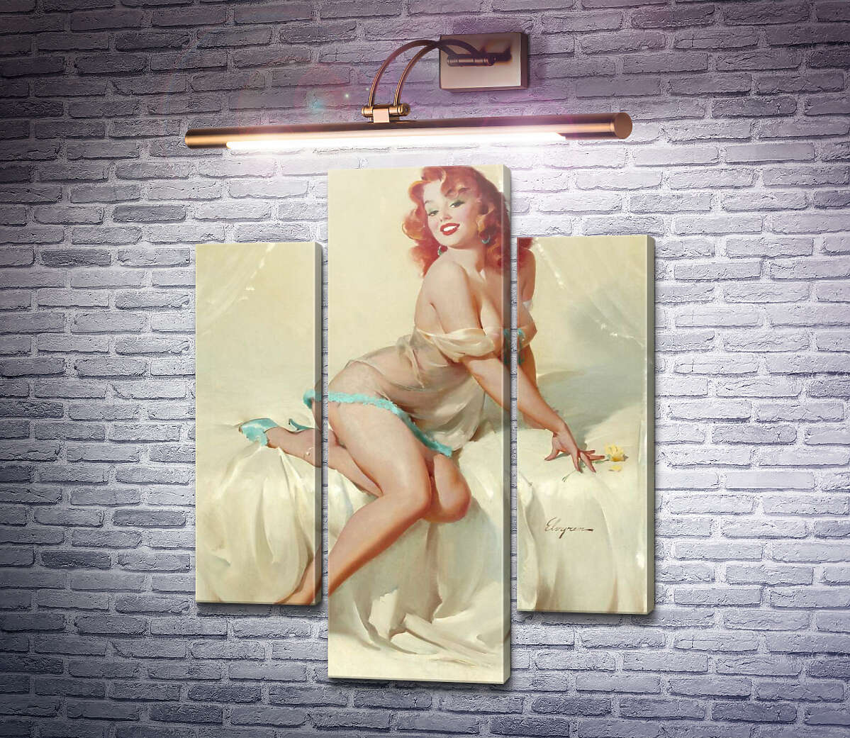 Модульная картина Откровенные маннеры (Модуль №10) Джил Элвгрен (Gil Elvgren)