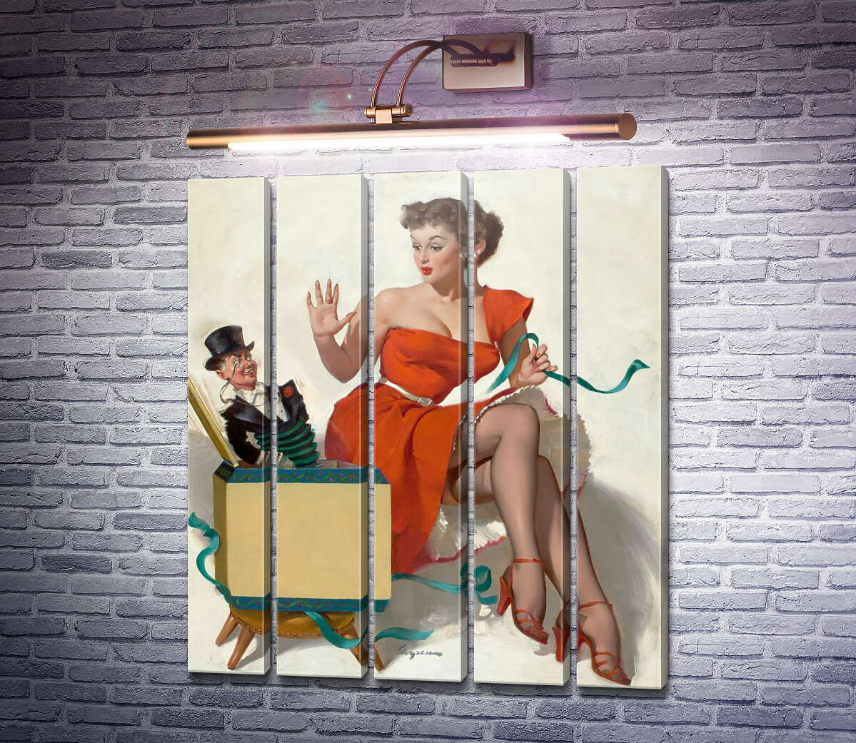 Модульна картина Сюрприз (Модуль №26) Джил Елвгрен (Gil Elvgren)