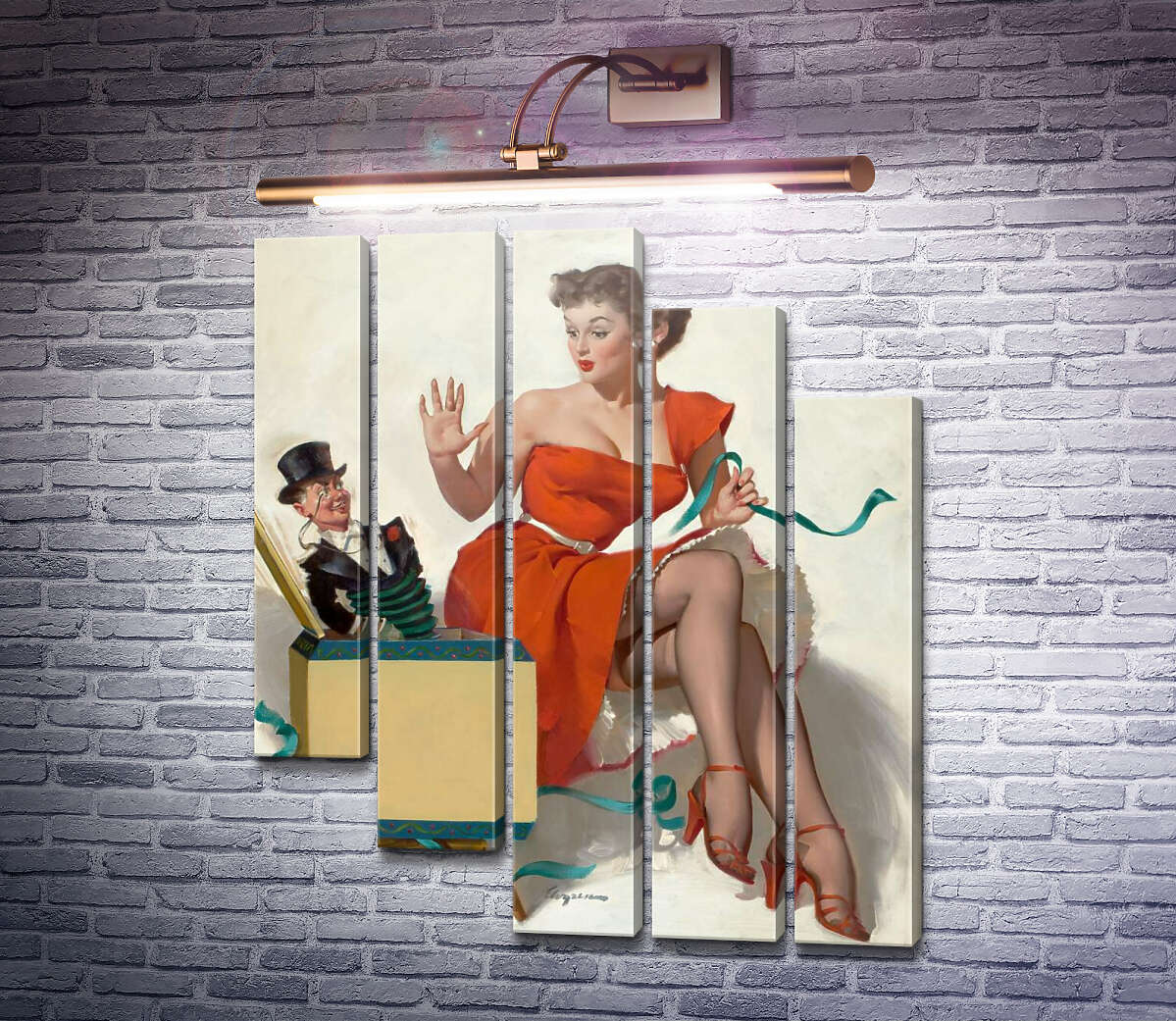 Модульная картина Сюрприз (Модуль №28) Джил Элвгрен (Gil Elvgren) Модульная картина Сюрприз (Модуль №28) Джил Элвгрен (Gil Elvgren)