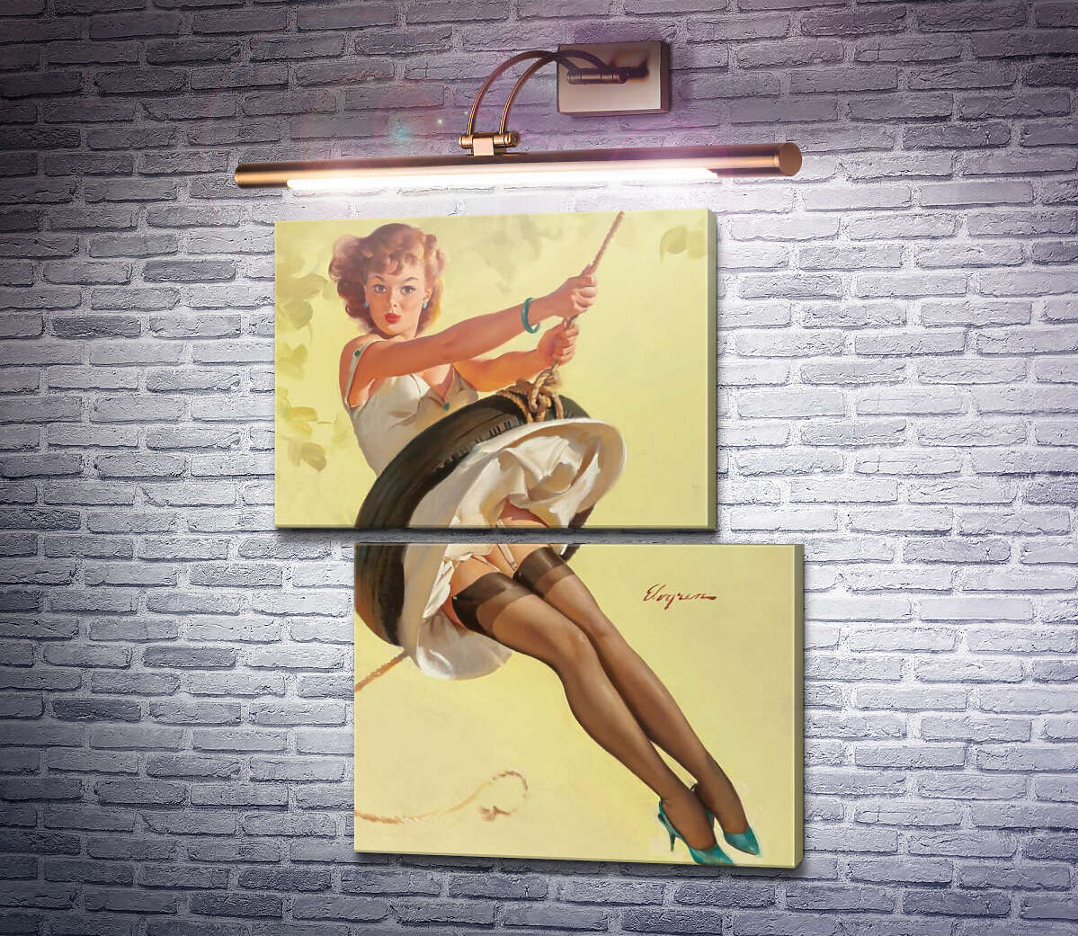Модульная картина Качели (Модуль №8) Джил Элвгрен (Gil Elvgren) Модульная картина Качели (Модуль №8) Джил Элвгрен (Gil Elvgren)