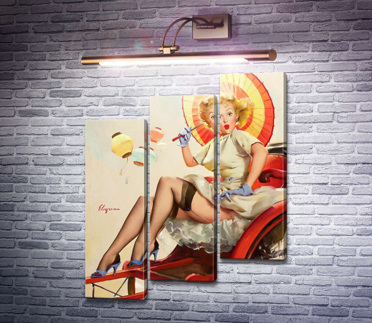 Модульна картина Щось не так? (Модуль №14) Джил Елвгрен (Gil Elvgren)