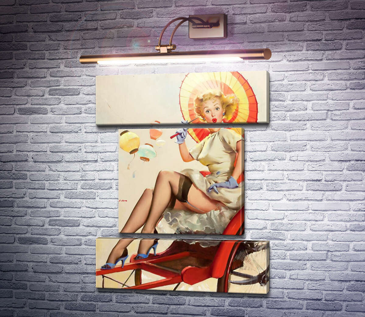 Модульная картина Что-то не так? (Модуль №18) Джил Элвгрен (Gil Elvgren)