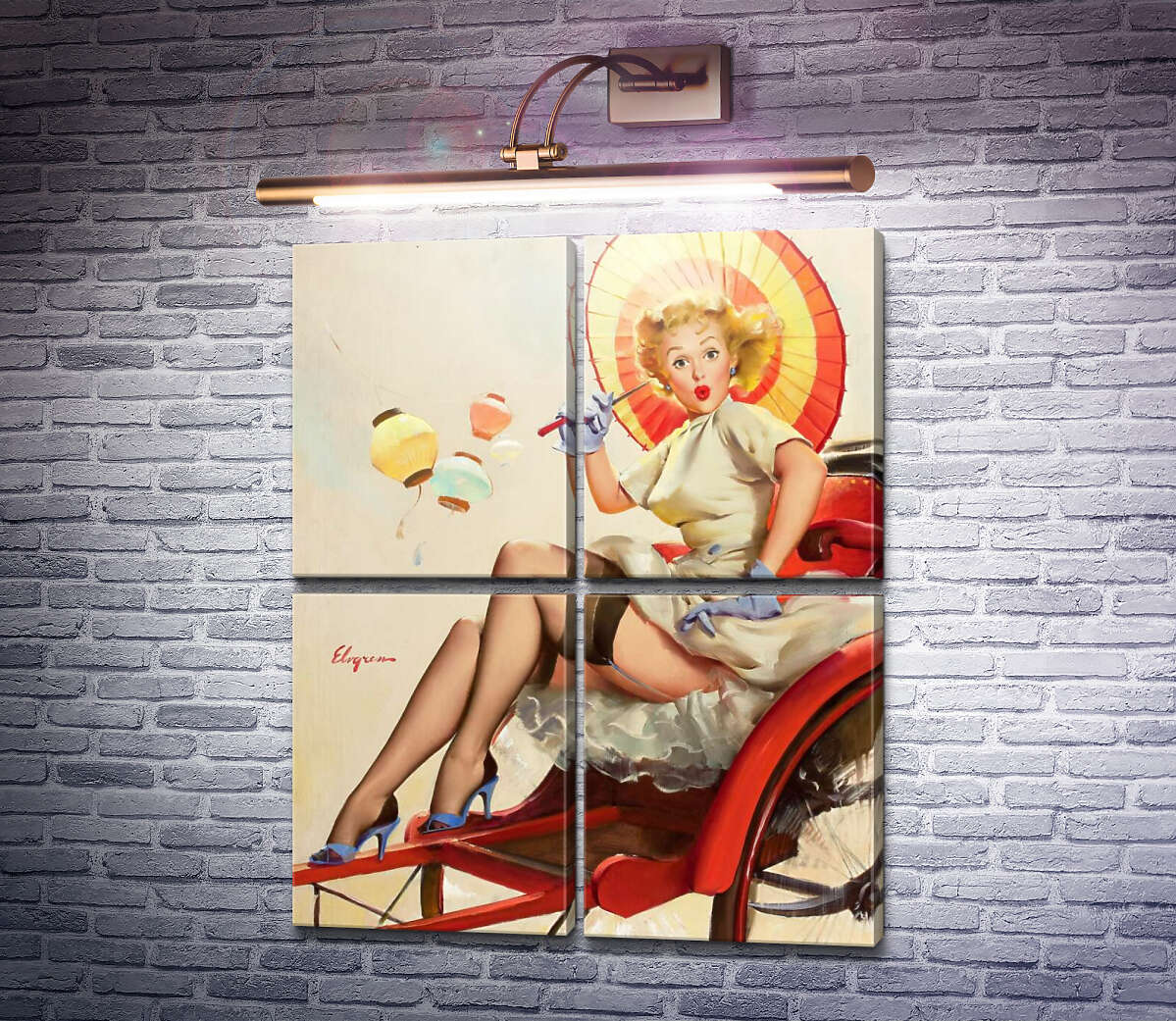 Модульна картина Щось не так? (Модуль №25) Джил Елвгрен (Gil Elvgren)