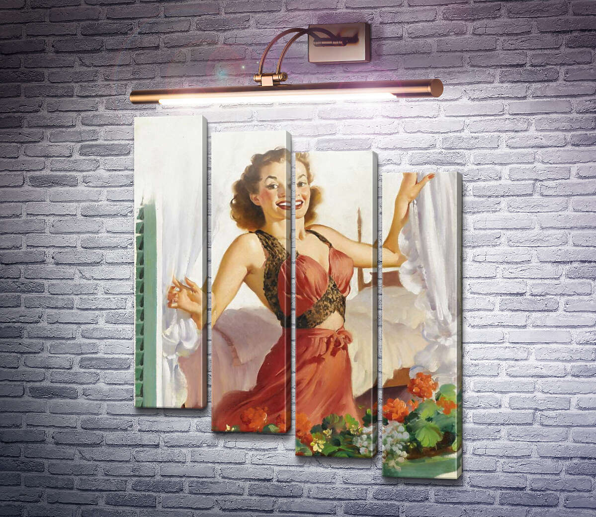 Модульна картина Жінка у вікні (Модуль №19) Джил Елвгрен (Gil Elvgren) Модульна картина Жінка у вікні (Модуль №19) Джил Елвгрен (Gil Elvgren)