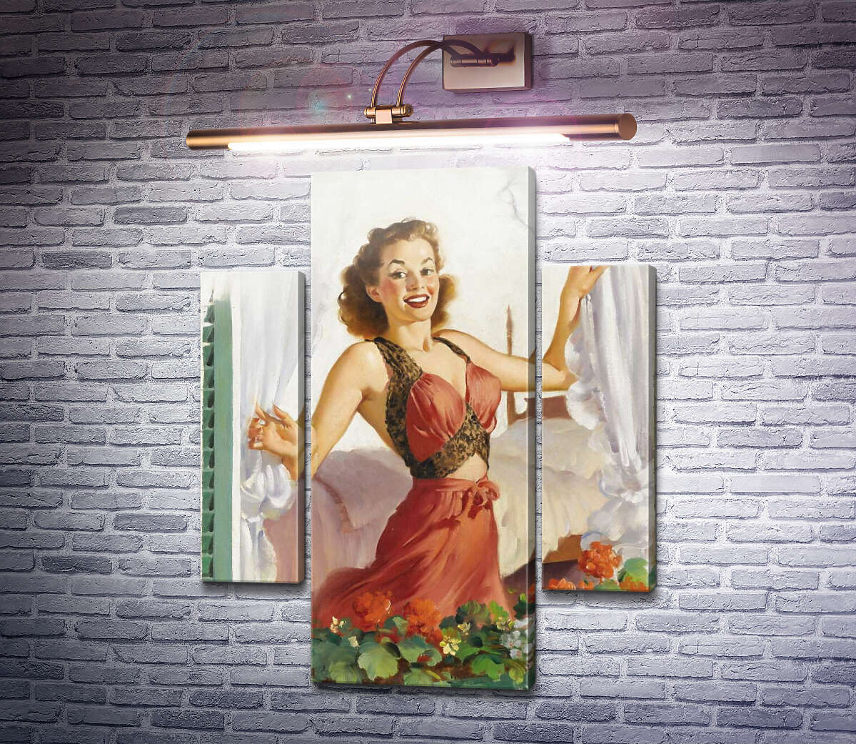 Модульная картина Женщина в окне (Модуль №5) Джил Элвгрен (Gil Elvgren) Модульная картина Женщина в окне (Модуль №5) Джил Элвгрен (Gil Elvgren)