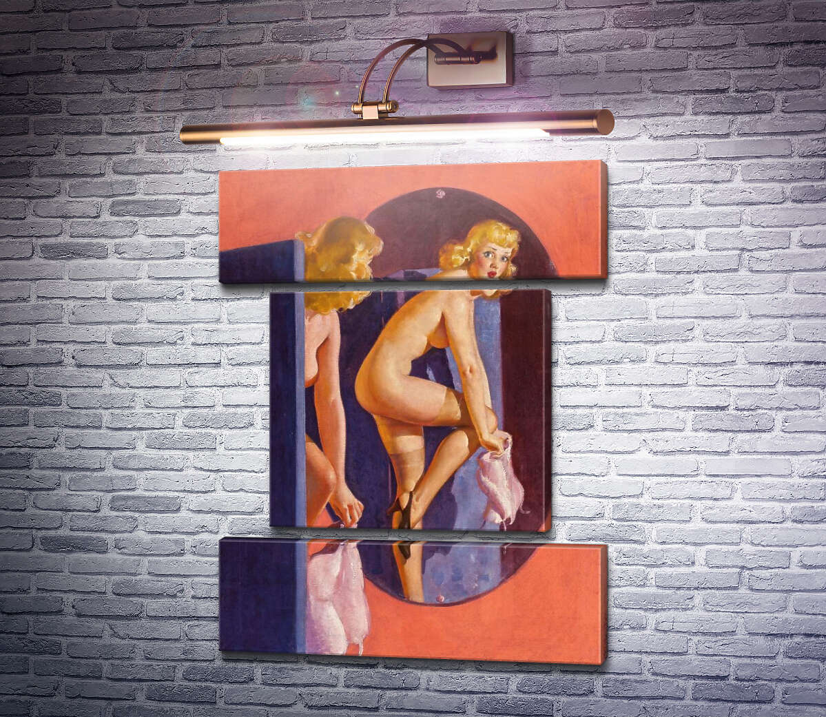 Модульная картина Передержка (Модуль №18) Джил Элвгрен (Gil Elvgren)