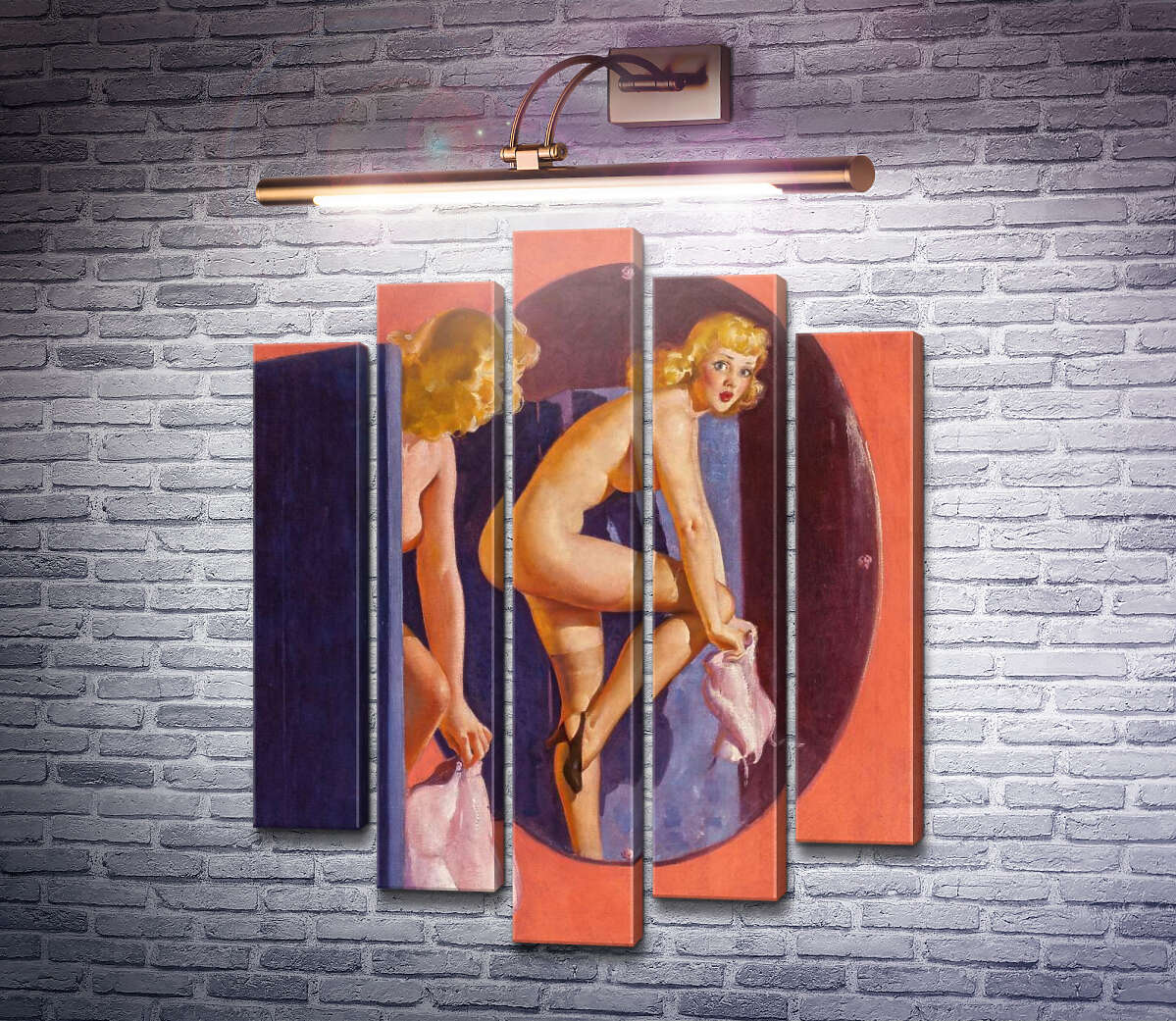 Модульна картина Перетримка (Модуль №4) Джил Елвгрен (Gil Elvgren)
