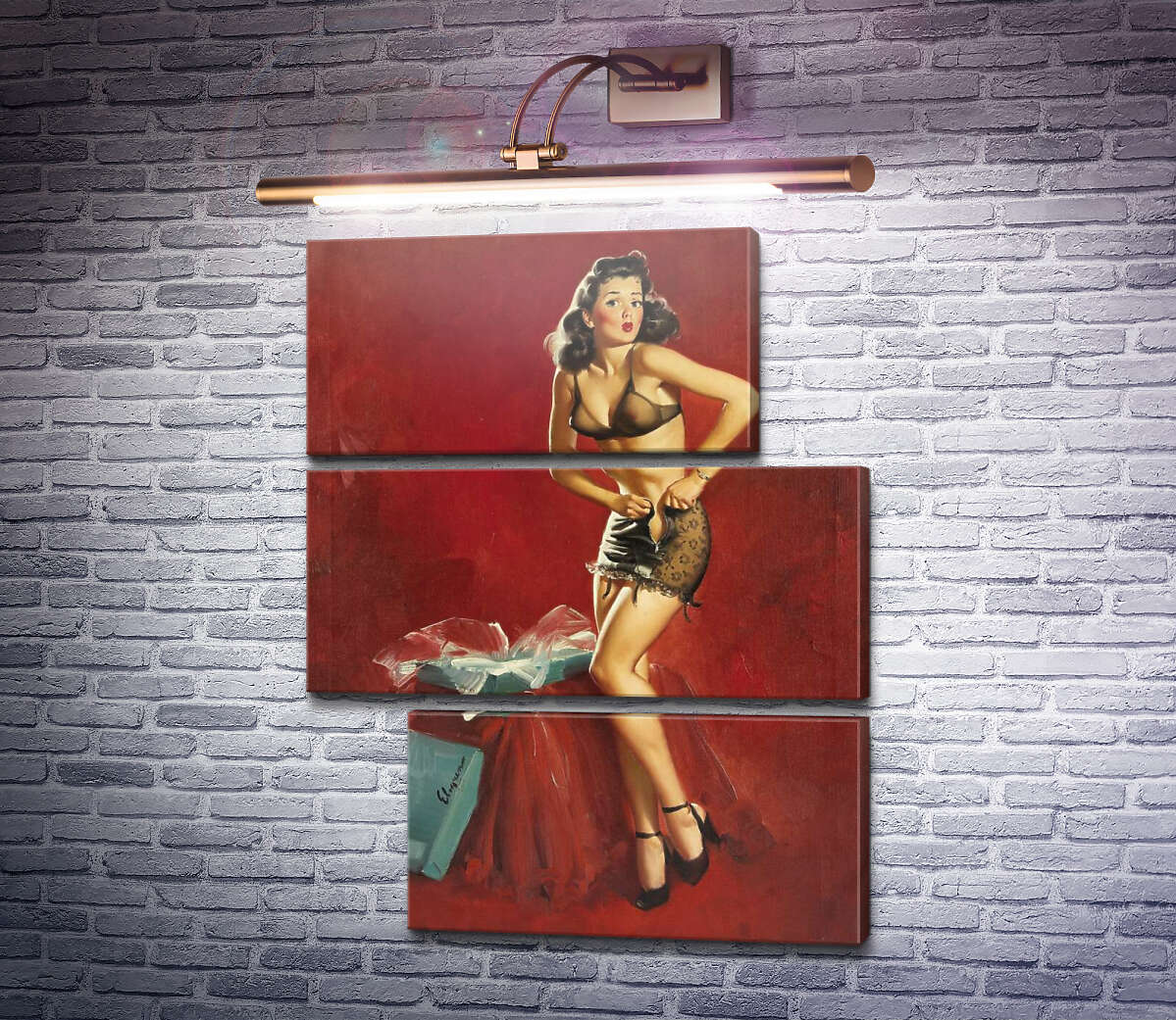 Модульная картина Напрасные старания (Модуль №16) Джил Элвгрен (Gil Elvgren)
