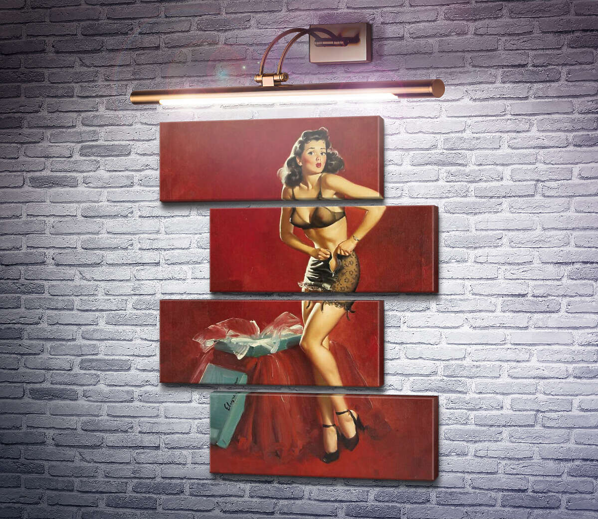 Модульна картина Марні старання (Модуль №23) Джил Елвгрен (Gil Elvgren)