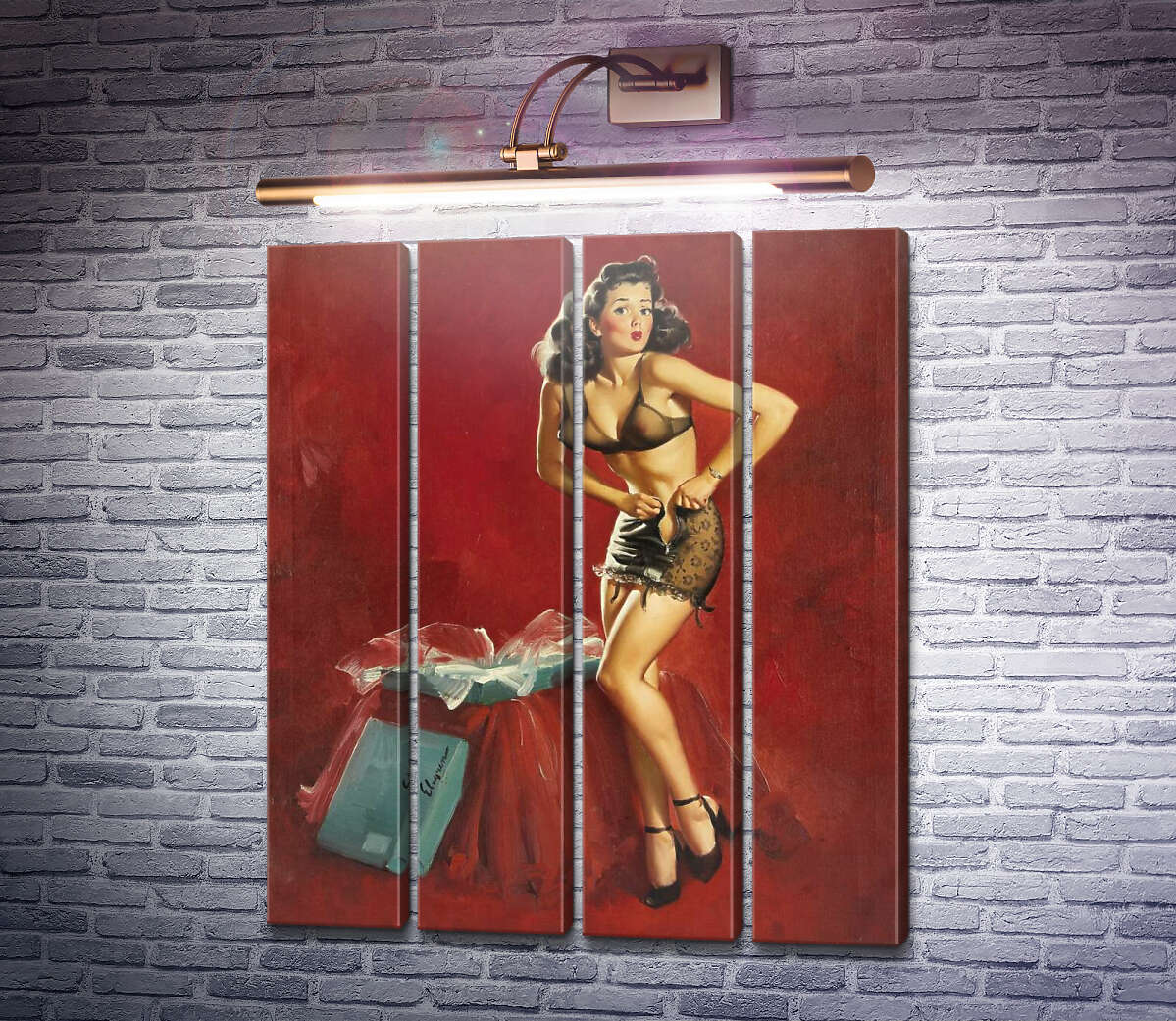 Модульная картина Напрасные старания (Модуль №24) Джил Элвгрен (Gil Elvgren)