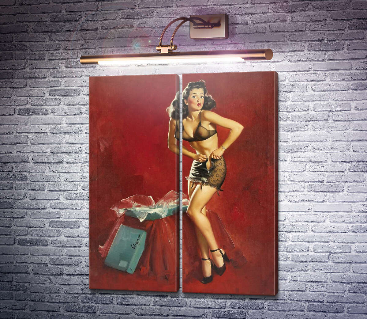 Модульная картина Напрасные старания (Модуль №6) Джил Элвгрен (Gil Elvgren)
