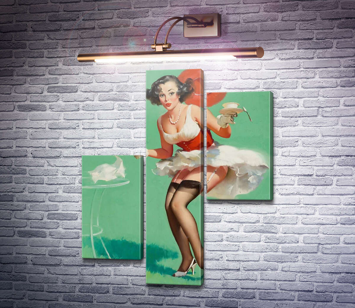 Модульная картина Свежий ветерок (Модуль №12) Джил Элвгрен (Gil Elvgren)