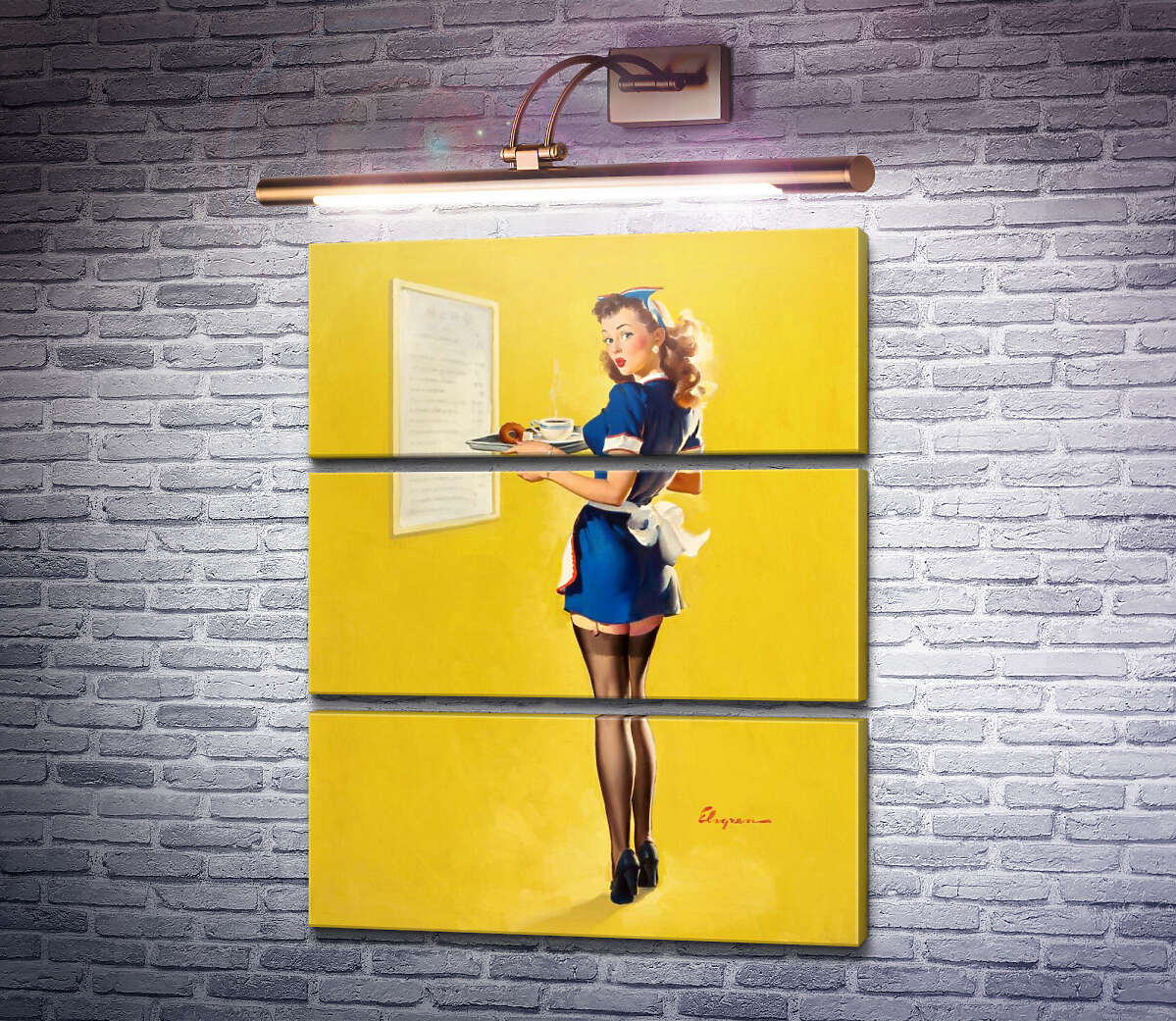 Модульная картина Официантка (Модуль №15) Джил Элвгрен (Gil Elvgren) Модульная картина Официантка (Модуль №15) Джил Элвгрен (Gil Elvgren)