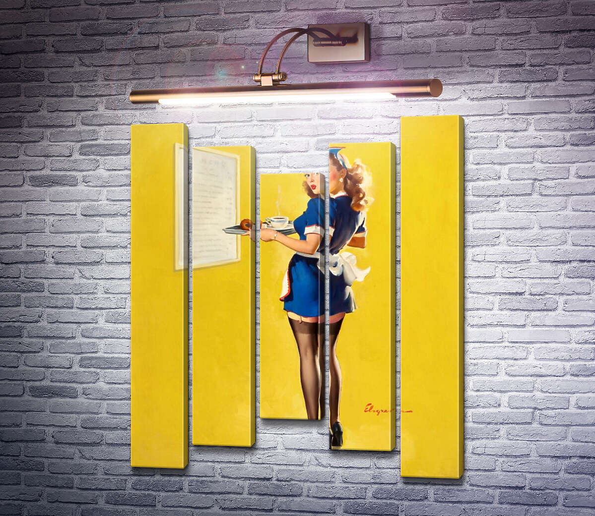 Модульная картина Официантка (Модуль №27) Джил Элвгрен (Gil Elvgren) Модульная картина Официантка (Модуль №27) Джил Элвгрен (Gil Elvgren)